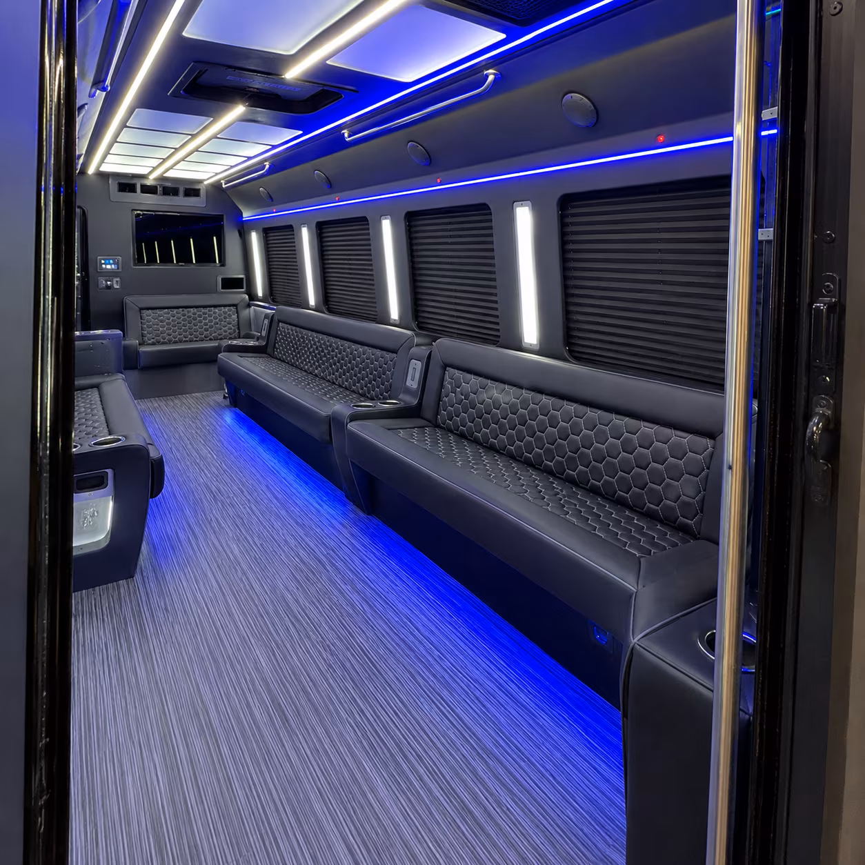 woodbridge party bus rental interior